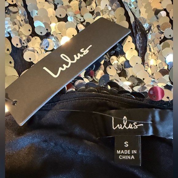 Lulus size small Disco Aura Silver and Grey Paillette Sequin Bodycon Mini Dress - Picture 7 of 8